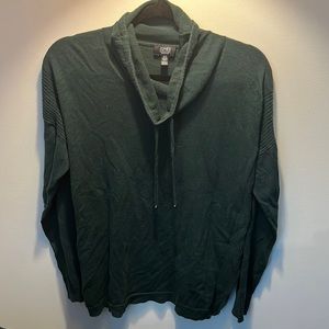 Dark green flowy sweater with scooped neck